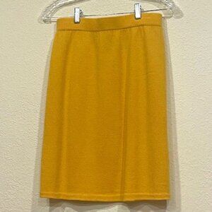Canary yellow knit skirt size 6, St. John Collection by Marie Gray